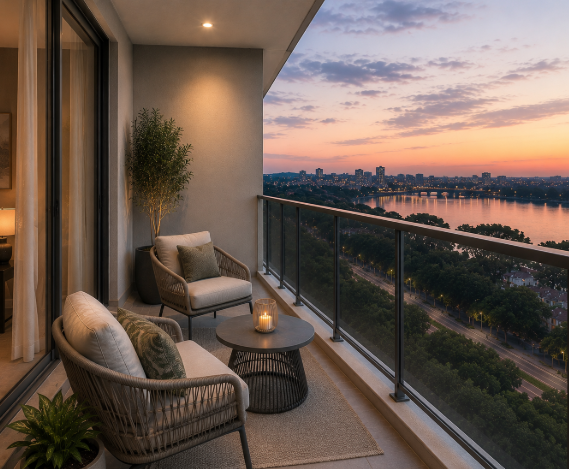 The Grand Riverside Sunset luxury Skyline Haven Balcony Retreat