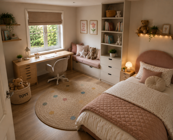 The Aurora Blushwood DreamNest Luxury Scandinavian Children’s Comfort & Study Sanctuary Suite gallery
