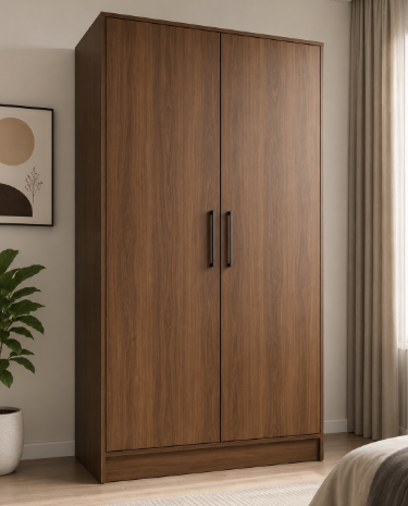 The Imperial Walnut Harmony Contemporary 2-Door Luxury Wardrobe