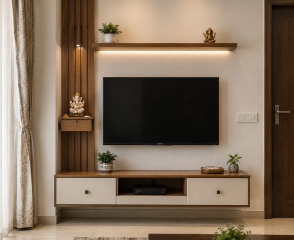 The Imperial Heritage Walnut Luxe Television Console & Entertainment Feature Wall