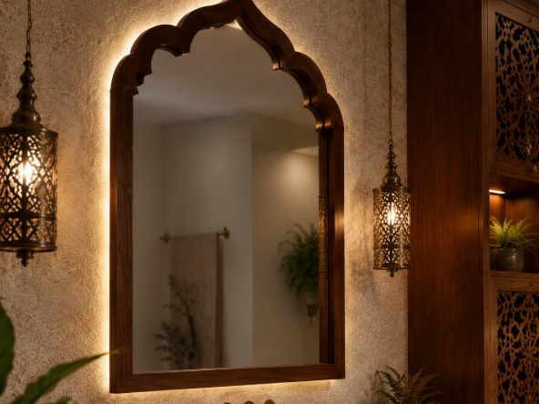 The Royal Sandstone Heritage Bathroom with Warm Walnut Luxury & Spa Elegance gallery