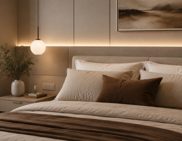 Modern Luxe Master Suite with Cozy Ambient Lighting Design gallery