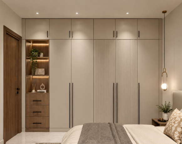 The Ivory Walnut Serenity Wardrobe Suite
