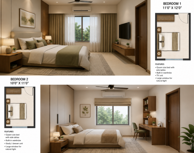 The UrbanNest Harmony 2BHK Contemporary Family Residence gallery