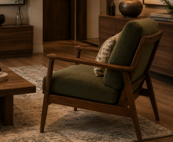 The Walnut Ember Harmony Living Lounge with Warm Minimalist Luxury and Contemporary Comfort gallery